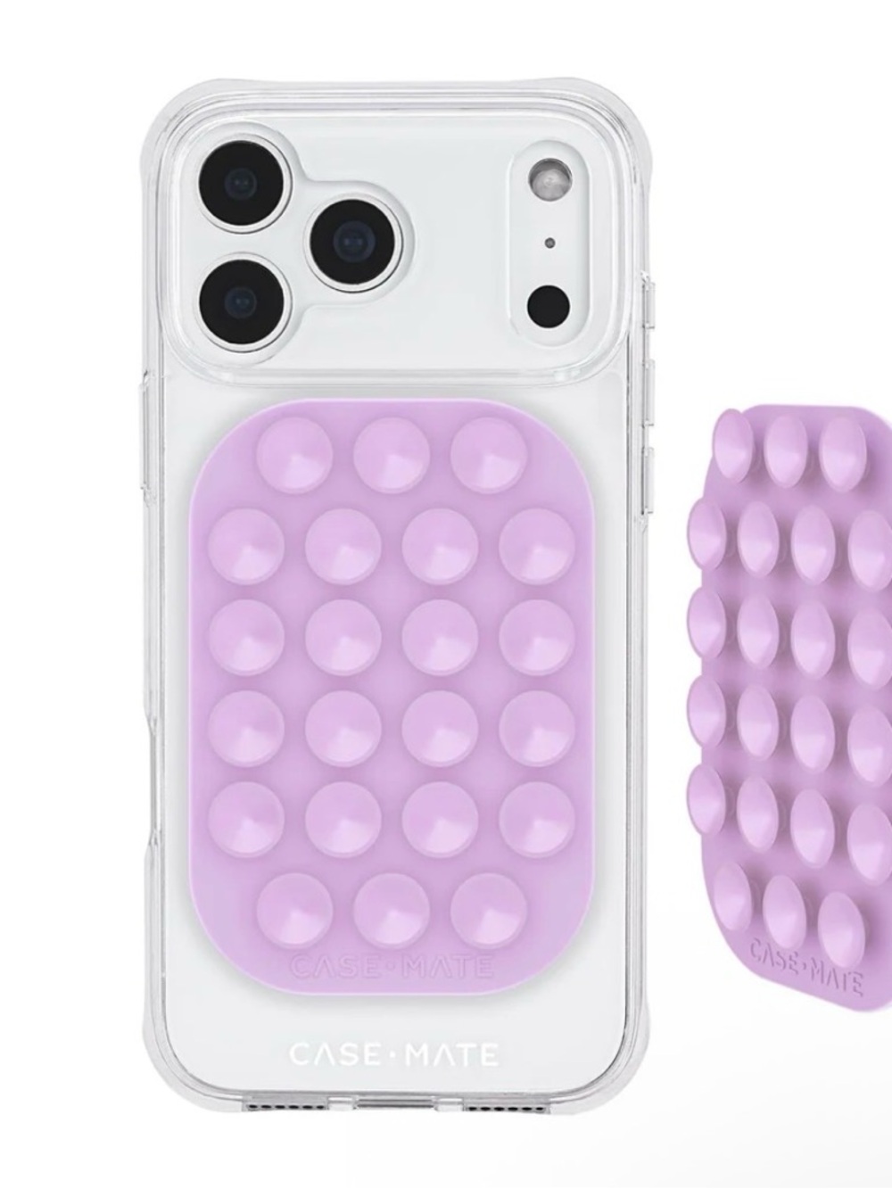 Case-Mate Clear Phone Case with Lavender PopGrip